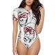 thumbnail image 1 of Balery Monkey Body de cuello redondo de manga corta para mujer Tops de manga corta Tops básicos-Medium, 1 of 7