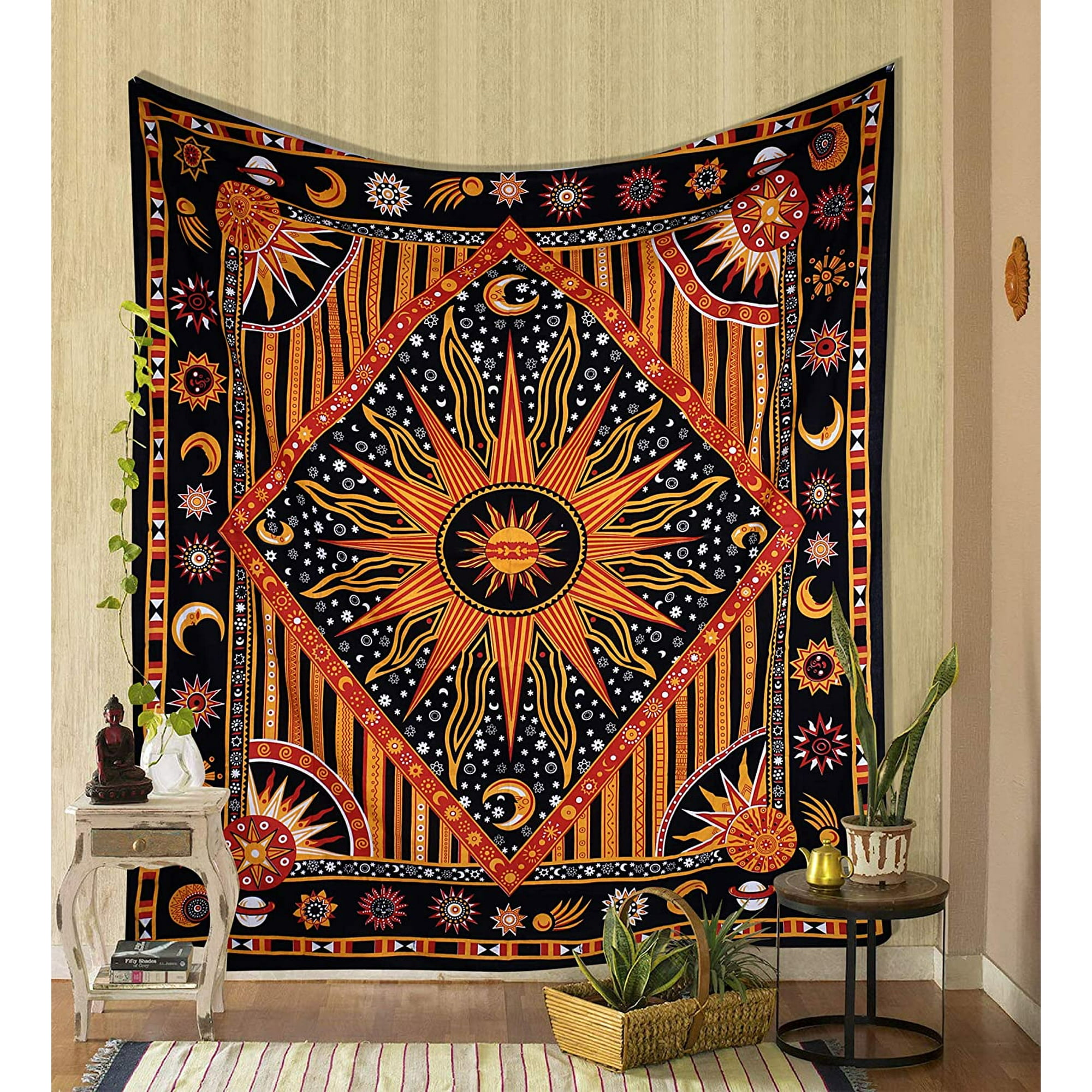 Mandala Tapestry for Bedroom Wall Decor Wall Hanging Beach Blanket Bed Throw Tapisserie Hippie Room Decor Bohemian Trippy Tapestry Psychedelic