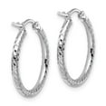 thumbnail image 4 of Auriga Mother's Day Gift 10K White Gold Diamond-Cut 2mm Round Tube Hoop Earrings for Women, 4 of 5
