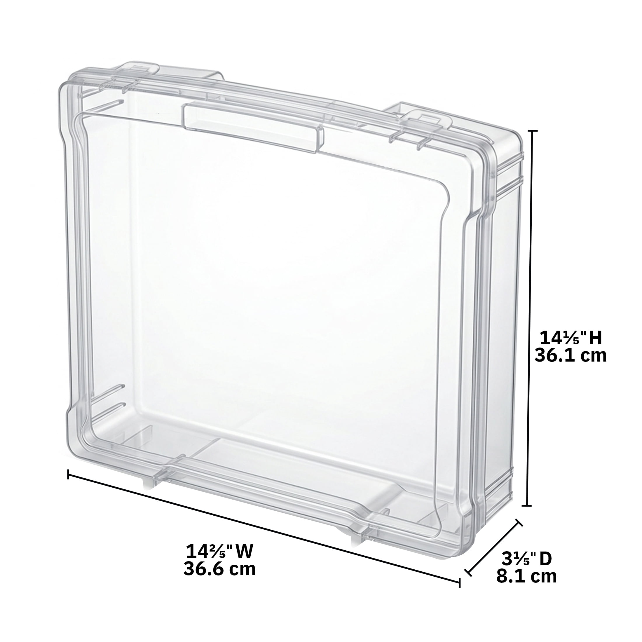 Novelinks Scrapbook Box, Craft and Hobby Storage Box, Clear, 12 inches, Plastic