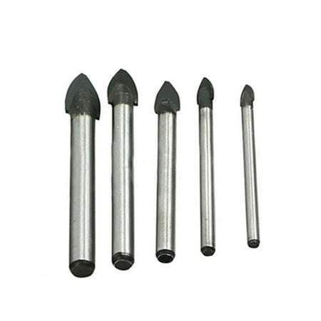 

Huaai Drill Bit Tile Tool Porcelain Drill Bit 3/4/5/6/8Mm Ceramic Spear Head 5Pcs Glass Tools & Home Improvement Silver