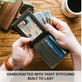 thumbnail image 4 of Microseven RFID Blocking Full Grain Crazy Horse Genuine  Leather Men's Bifold Center Flap Wallet, 4 of 6