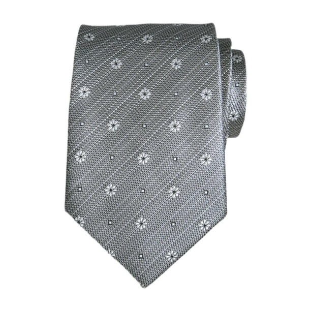 Corbata clásica a rayas para hombre, ideal como regalo de ceremonia de trabajo. Gris