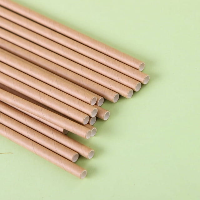 Pajita de papel desechable, biodegradable, original, apta para uso alimentario, para niños