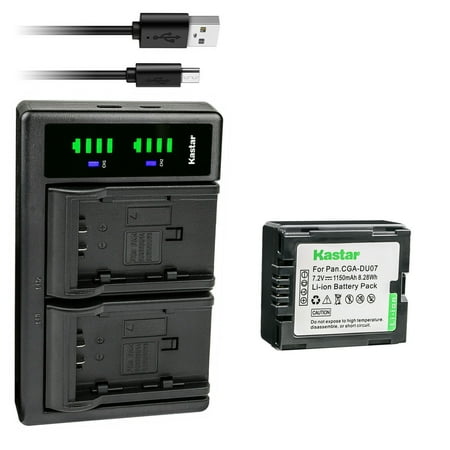 Kastar 1-Pack Battery and LTD2 USB Charger Compatible with Panasonic CGA-DU06 CGR-DU06 CGA-DU07 CGR-DU07 CGA-DU12 CGR-DU12 CGA-DU14 CGR-DU14 CGA-DU21 CGR-DU21 Battery