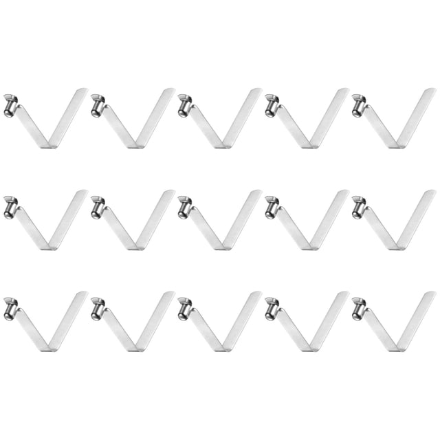 Unique Bargains 15pcs Single Button Kayak Paddle Snap Spring Clip 47mmx5.8mm V Shaped Hollow Lift Telescopic Locking Pole Clips