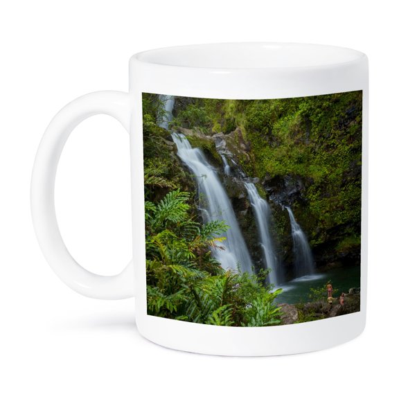 3dRose, Waikani Waterfalls, Hana Coast, Maui, Hawaii, USA - US12 DPB2642 - Douglas Peebles, 11oz Mug