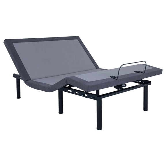Pemberly Row California King Adjustable Bed Base in Gray & Black