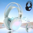 thumbnail image 4 of WIZUTIZ RGB Wireless Bluetooth Gaming Headset Over Ear Headphones Long Lasting Battery Rechargeable Stereo Sound Colorful Lights Comfortable Cushioned Earcups For PC Console Music, 4 of 5