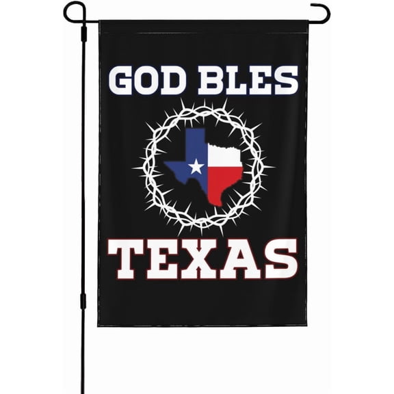 God Bless Texas Garden Flag Texas Support Texas Stand With Texas Garden Flag 28"X40" Double-Sided Yard Flag Holiday Party House Outdoor Home Banner Sign