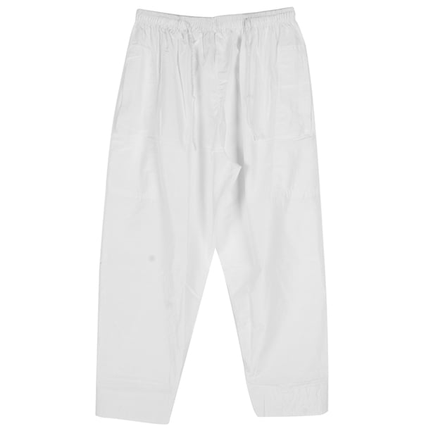 Pantalones musulmanes para hombre, de poliéster y algodón, holgados, con cintura elástica, afganos (blanco, XL)