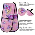 thumbnail image 2 of Yayeee Double Oven Mitt Kitchen Heat Resistant Baking 35" x7" Quilted Glove, Pink Neon Pizza Pattern, 2 of 6