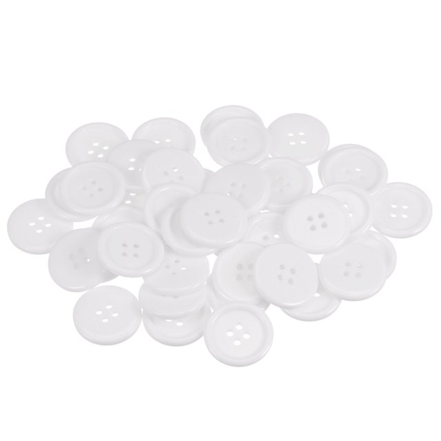 Unique Bargains Boutons Ronds en Résine Blanche à 4 Trous (Lot de 100)