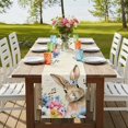 thumbnail image 4 of Table Runners 72 Inches Long Dress Scarves, Bunny Easter Farmhouse Kitchen Table Runner, Coffee Tablerunners, Vintage Spring Floral Blue Eucalyptus Leaves 14x72 Inch, 4 of 9