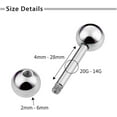 thumbnail image 3 of xianyou-Nipple Rings Tongue Rings Stainless Steel 14G 16G 18G Straight Barbells Piercing Jewelry, 3 of 4