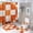 style-932, variant on Shower Curtain 4 Piece Set Orange And White Checkered Bathroom Sets with Shower Curtain And Rugs 4 Piece Modern Geometric Bathroom Decor Sets for Bathroom Decor 72inch X 72inch