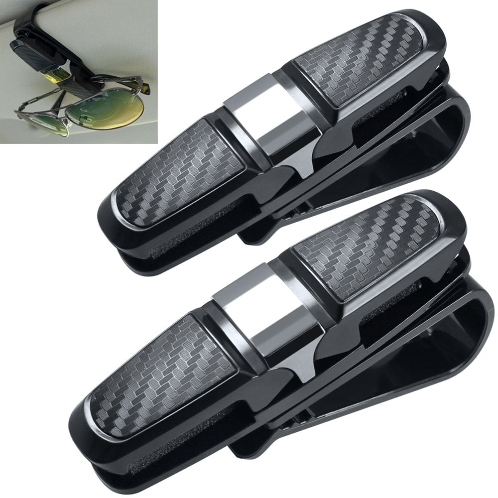 Car Card Clip for All Car Models of Car Sun Visors LEAGY 2 Pack Versatile and Easy to Install Secure 180° Car Glasses Holders Car Receipt Clip Gray