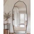 thumbnail image 4 of Antok Full Length Mirror 71" x 32" Large Floor Mirror Standing Mirror, Aluminum Wavy Frame, Wall Mounted or Leaning, Decorative for Living Room Bedroom Entryway, Black, 4 of 8