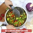 thumbnail image 4 of Salad-Chopper with Protective-Covers Dual-Wheels Salad-Cutter Food-grade Stainless Steel Circle Cutter Quick Kitchen Prep, 4 of 8