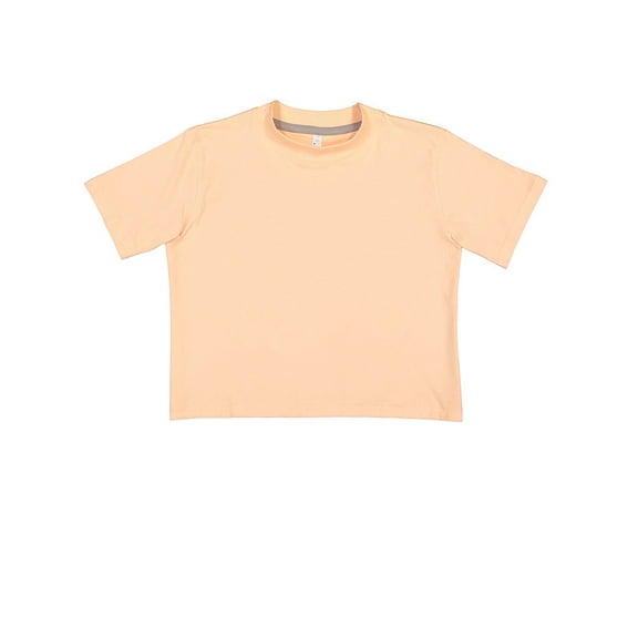 LAT B06838334 Women Boxy T-Shirt, Peachy - Medium