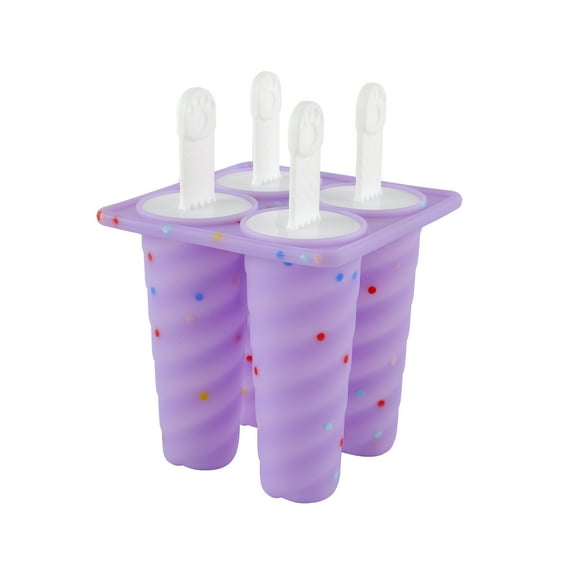 Spiral Silicone Ice Pop Molds - Reusable & Dishwasher Safe, Purple