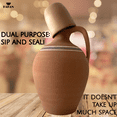 thumbnail image 5 of Handmade Clay Water Pitcher with a Clay Cup, Natural Unglazed Terracotta Water Carafe with Earthen Mug, Traditional Mud Jug, Self-Cooler Pottery Jar for Drinking Water with  Mug, Large, 5 of 10