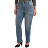 Women's Plus Size Repreve Classic Straight Leg Jeans with Tummy Control Petite & Regular Sizes (Lt Wash, 14w)