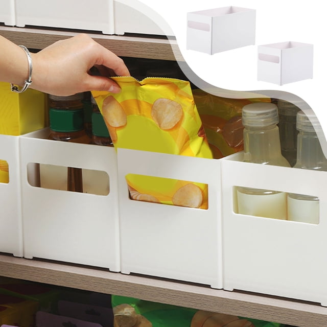 Uscallm 2Pcs Storage Basket Organizer Plastic Drawer Cabinet Kitchen Bathroom Snacks Miscellaneous Storage Box Container Organizing Bin