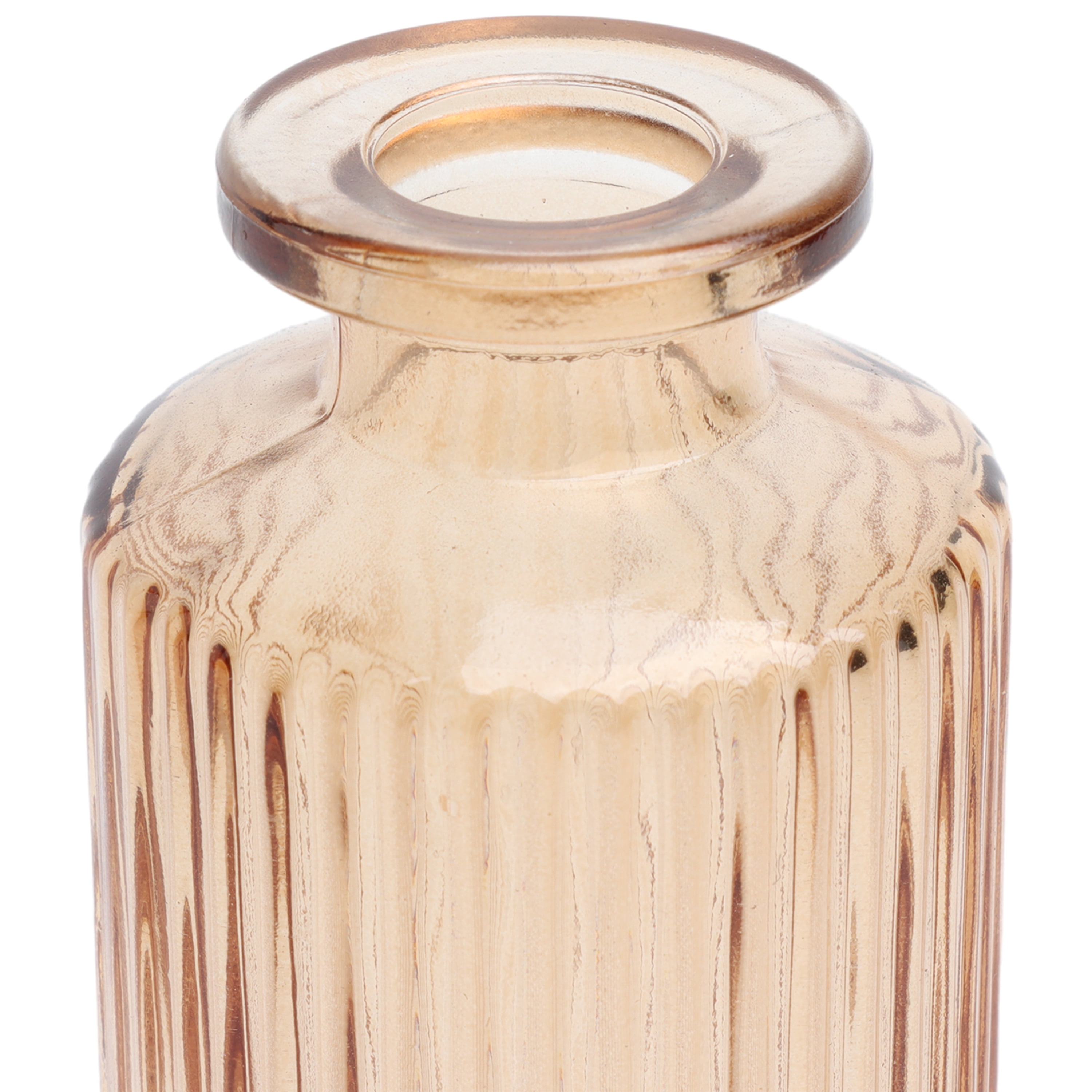 Mainstays Mini Champagne Ribbed Glass Tabletop Vase – Elegant Indoor Decor