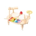 thumbnail image 1 of Juego de batería de xilófono Montessori, regalo de cumpleaños, juguete de aprendizaje de habilidades motoras finas, juguete de instrumento Musical SM SunniMix Tambor xilófono juguetes, 1 of 8