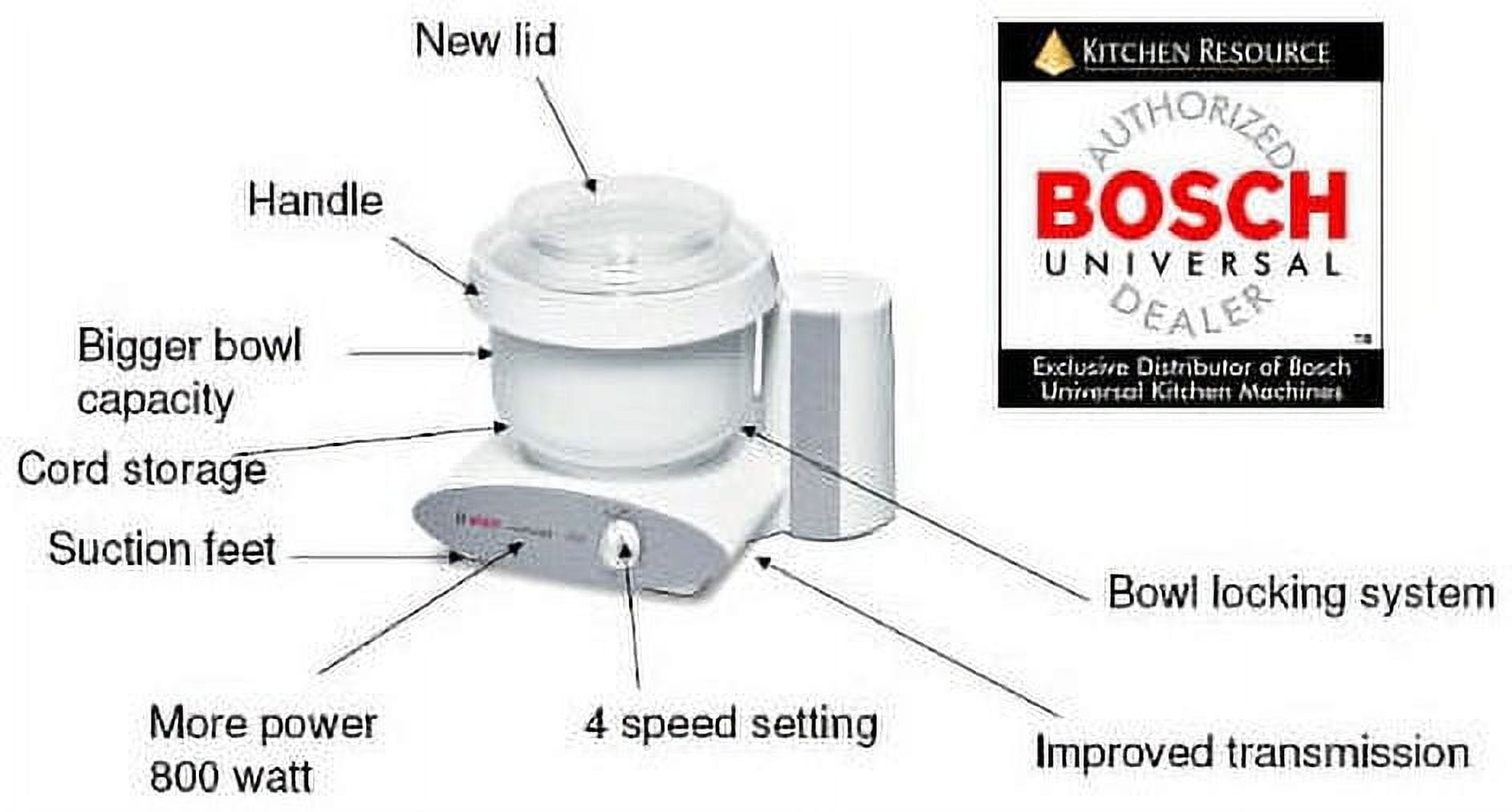 Bosch Universal Plus Stand Mixer 500 Watt, 6.5 Quarts with Wire Whips,  Dough Hook & NutriMill Dough Hook Extender Bundle