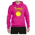 thumbnail image 2 of Wild Bobby, Tennis Mom Cute Bow Ribbon Tennis Ball, Mother's Day, Unisex Graphic Hoodie Sweatshirt, Fuschia, 2XL, 2 of 3