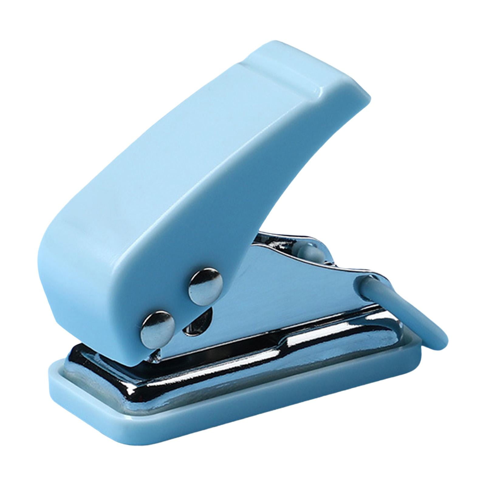 1pc Metal 6 Hole Punch, Portable Handheld Hole Puncher, Daily Paper Puncher  For A4/A5/B5 Size, Loose Leaf Hole Punch, 10 Sheet Capacity baby blue