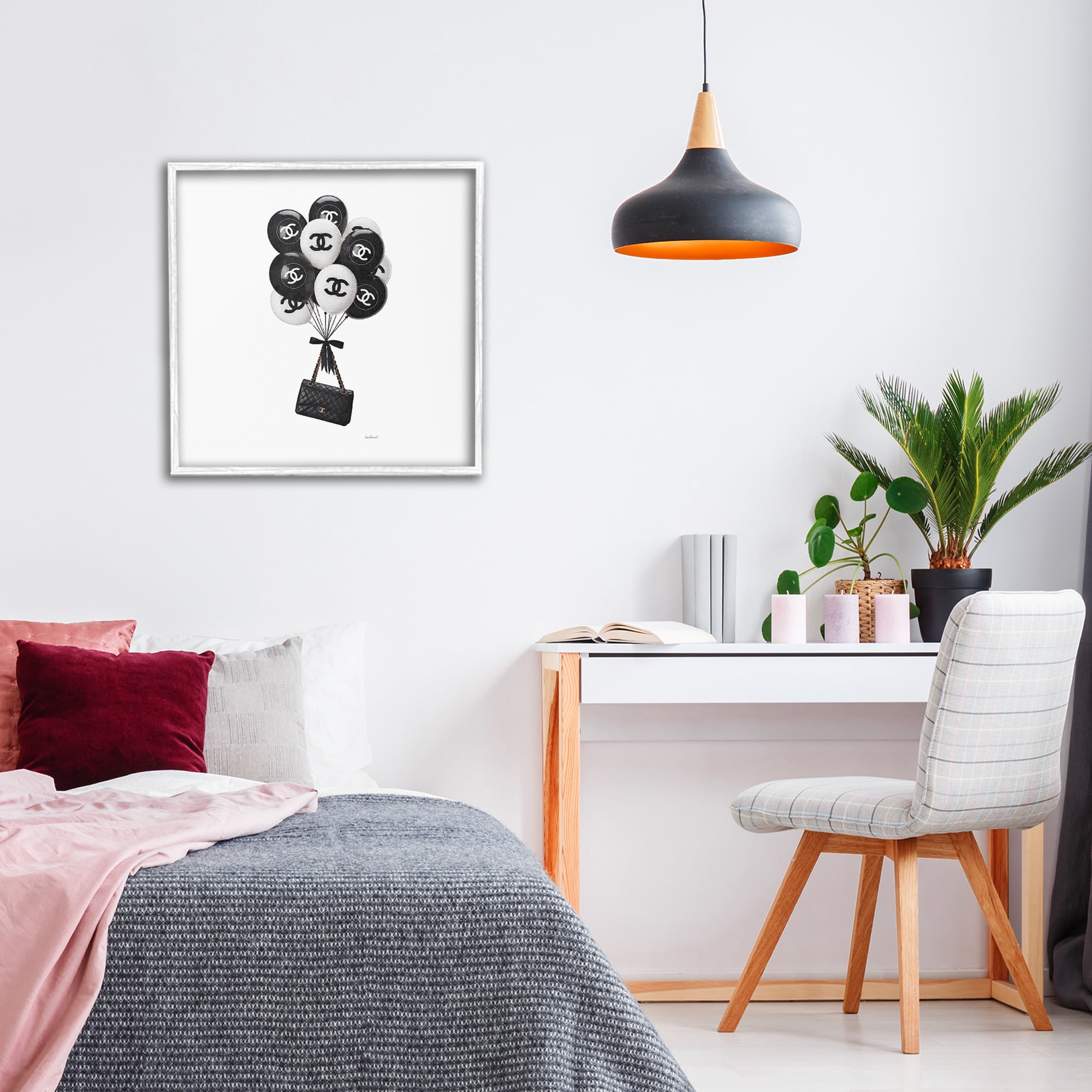 Stupell Industries Chic Balloons & Purse White Framed Giclee Art, design by Amanda Greenwood