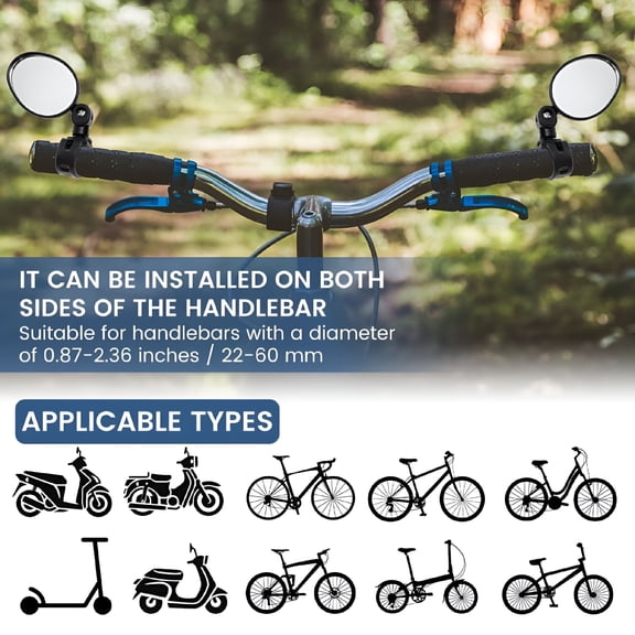 LADYGYM 2PCS 360° Adjustable Rotatable Handlebar Mirror for Mountain Road Bike