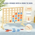 thumbnail image 4 of RayChee Premium Giant 4 in a Row Connect Games, Wooden Connect Four Game Jumbo, Connect 4 Giant Yard Game w/42 Pcs Chips, Durable Carrying Bag & Quick-Release Lever for Family (Solid Wood Set), 4 of 7