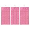 thumbnail image 1 of Organizador de armario colgante de 3 piezas transpirable con bolsillos de malla multifuncional rosa, 1 of 9