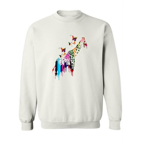 Colorful Giraffe Design Sweatshirt Women -Image by Shutterstock, Female 5X-Large