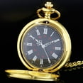 thumbnail image 2 of Classic Smooth Vintage Pocket Watch Alloy Steel Quartz Roman/Arabic Numerals with Chain for Father's Day Xmas Best Gifts Graduation Birthday Gifts, 2 of 6