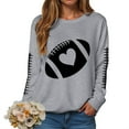 thumbnail image 5 of GEWSEY Womens Sweatshirt Gamy Day Graphic Print Long Sleeve Sunday Football Season Casual Tops Crewneck Outfits (Grey, L), 5 of 6
