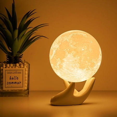 Balkwan Moon Lamp for Kids - 3D Moon Light for Adults - Classical Moon Night Light - Dimmable and Touch Control Design,Birthday Gifts for Women,Kids,Child and Baby Home Decor