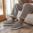 thumbnail image 3 of FUIALDOLG Mens Slippers House Slippers Indoor Outdoor Warm Fuzzy Comfy Fluffy House Shoes, 3 of 7