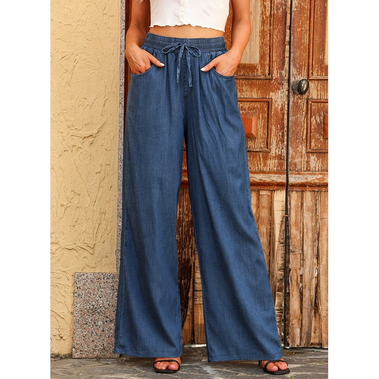 FARYSAYS Women's Boho Summer Jeans, High Waisted Wide Leg FARYSAYS Women's Boho Summer Jeans, High Waisted Wide Leg