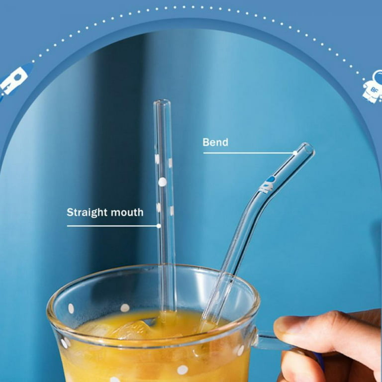 Skinny Clear Glass Straws, Reusable Cute Drinking Straws for Tall Cups and Tumblers, Size: 19*0.7cm, Inner Tube Wall 0.5cm