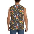 thumbnail image 4 of Fotbe Men's Colorful Flowers with Butterfly Print Men's Sleeveless Muscle Tank Tops Casual T-Shirts for Gym Workout Beach-XX-Large, 4 of 8