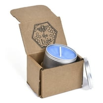 Beeswax Jar Candle 100% Pure USA Bees Wax in Tin Container Blue Cedar Sage Aromatherapy Scented