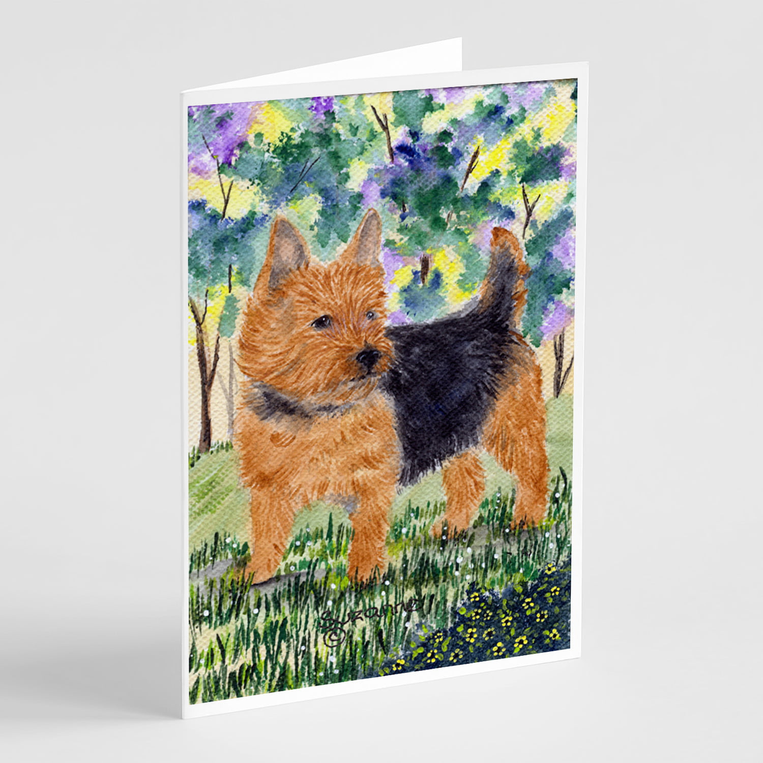 6 Norwich Terrier Dog Blank Art Note Greeting Cards 