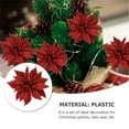 thumbnail image 2 of Gymnture christmas 12Pcs Xmas Cloth Flower Simulated Powder Tree Decor Chic Ornaments Red, 2 of 10
