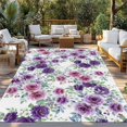 thumbnail image 2 of Purple Pink Roses Outdoor Rug for Patio/Deck/Porch, Non-Slip Large Area Rug 6 x 9 Ft, Spring Floral Elegant Pastoral Botanical Indoor Outdoor Rugs Washable Area Rugs, Camping Rug Carpet Runner, 2 of 8