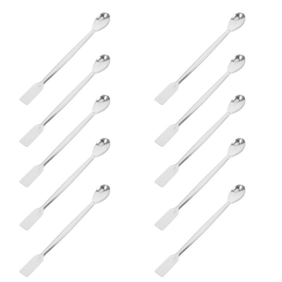 ROSENICE 10Pcs Tiny Stainless Steel Microsampling Spoons for Laboratory Work and Medical Applications 6.3x0.8x0.4in